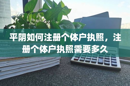 平阴如何注册个体户执照，注册个体户执照需要多久