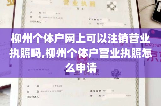 柳州个体户网上可以注销营业执照吗,柳州个体户营业执照怎么申请