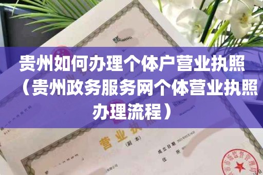 贵州如何办理个体户营业执照（贵州政务服务网个体营业执照办理流程）