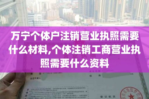 万宁个体户注销营业执照需要什么材料,个体注销工商营业执照需要什么资料