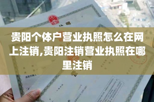 贵阳个体户营业执照怎么在网上注销,贵阳注销营业执照在哪里注销