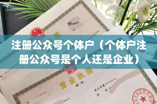 注册公众号个体户（个体户注册公众号是个人还是企业）