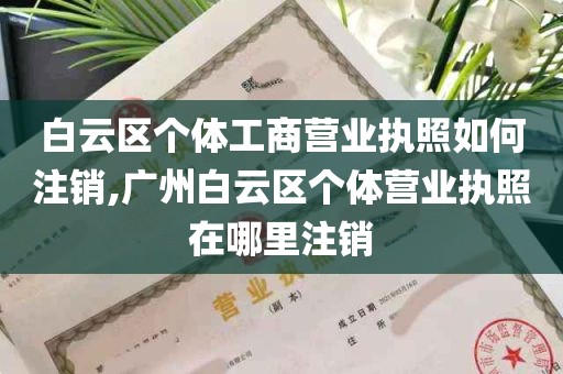 白云区个体工商营业执照如何注销,广州白云区个体营业执照在哪里注销