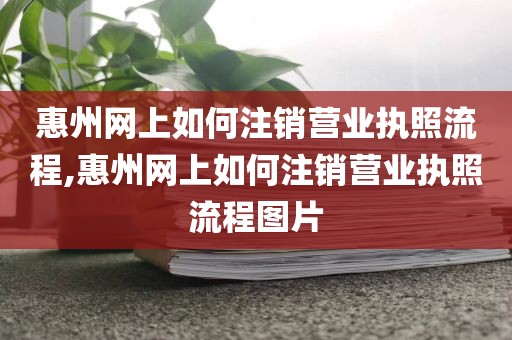 惠州网上如何注销营业执照流程,惠州网上如何注销营业执照流程图片