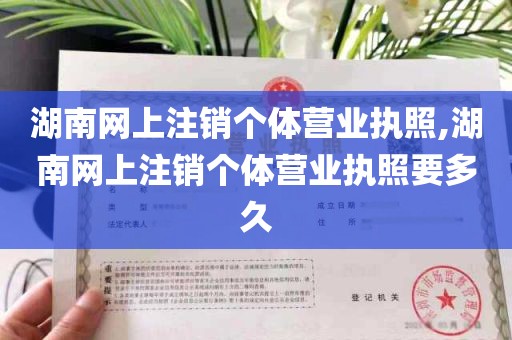 湖南网上注销个体营业执照,湖南网上注销个体营业执照要多久