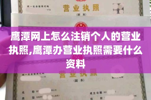 鹰潭网上怎么注销个人的营业执照,鹰潭办营业执照需要什么资料