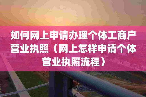 如何网上申请办理个体工商户营业执照（网上怎样申请个体营业执照流程）