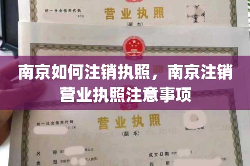 南京如何注销执照，南京注销营业执照注意事项