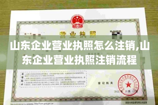 山东企业营业执照怎么注销,山东企业营业执照注销流程