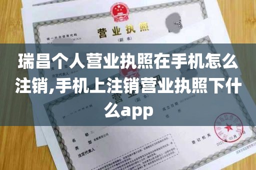 瑞昌个人营业执照在手机怎么注销,手机上注销营业执照下什么app