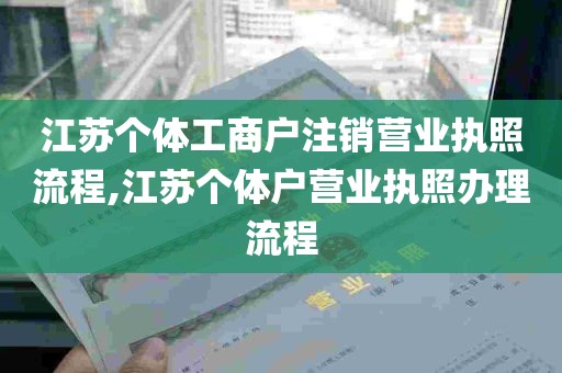 江苏个体工商户注销营业执照流程,江苏个体户营业执照办理流程