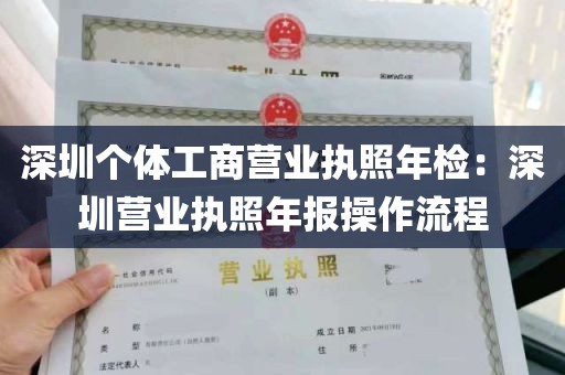深圳个体工商营业执照年检：深圳营业执照年报操作流程