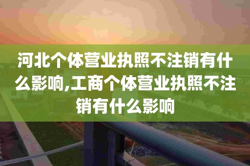 河北个体营业执照不注销有什么影响,工商个体营业执照不注销有什么影响