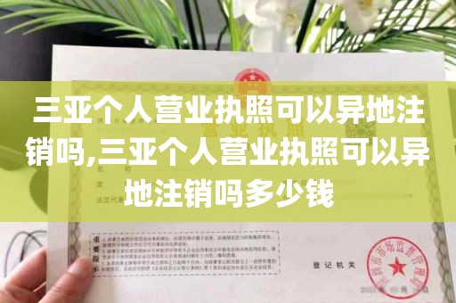 三亚个人营业执照可以异地注销吗,三亚个人营业执照可以异地注销吗多少钱