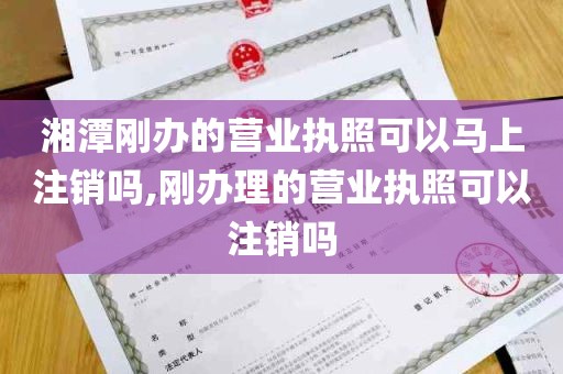 湘潭刚办的营业执照可以马上注销吗,刚办理的营业执照可以注销吗