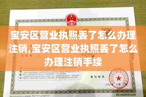 宝安区营业执照丢了怎么办理注销,宝安区营业执照丢了怎么办理注销手续