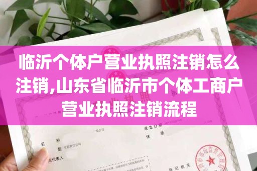 临沂个体户营业执照注销怎么注销,山东省临沂市个体工商户营业执照注销流程