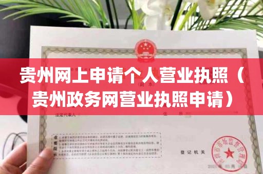 贵州网上申请个人营业执照（贵州政务网营业执照申请）