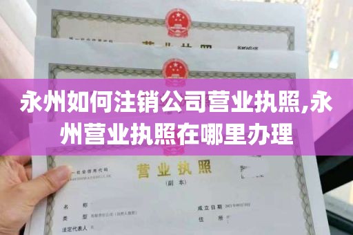 永州如何注销公司营业执照,永州营业执照在哪里办理