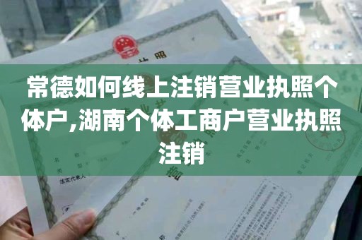 常德如何线上注销营业执照个体户,湖南个体工商户营业执照注销