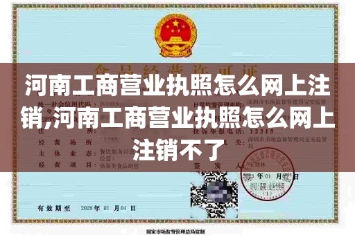 河南工商营业执照怎么网上注销,河南工商营业执照怎么网上注销不了