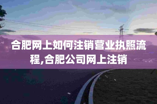 合肥网上如何注销营业执照流程,合肥公司网上注销