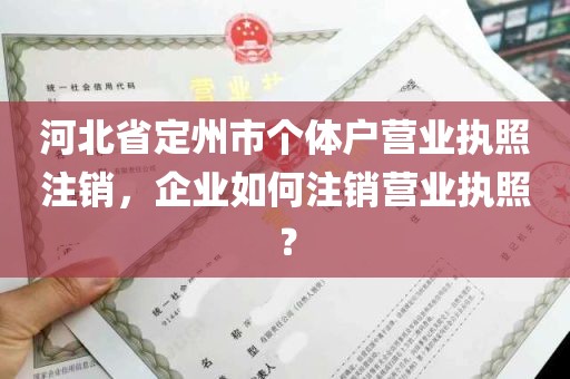 河北省定州市个体户营业执照注销，企业如何注销营业执照？
