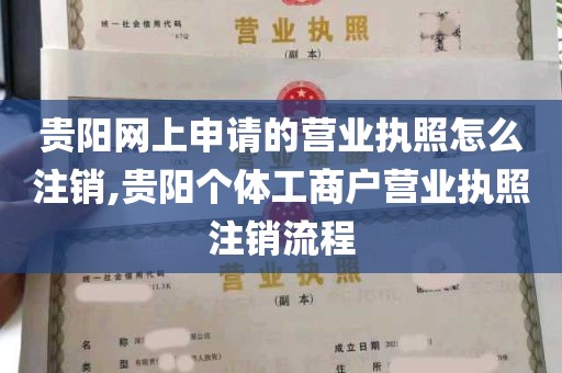 贵阳网上申请的营业执照怎么注销,贵阳个体工商户营业执照注销流程