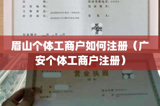 眉山个体工商户如何注册（广安个体工商户注册）