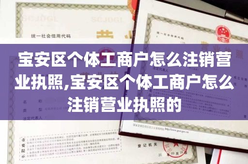 宝安区个体工商户怎么注销营业执照,宝安区个体工商户怎么注销营业执照的