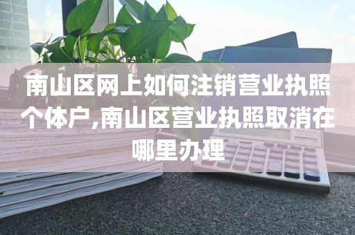 南山区网上如何注销营业执照个体户,南山区营业执照取消在哪里办理