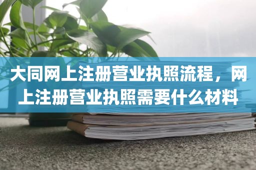 大同网上注册营业执照流程，网上注册营业执照需要什么材料