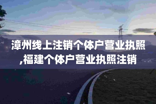 漳州线上注销个体户营业执照,福建个体户营业执照注销