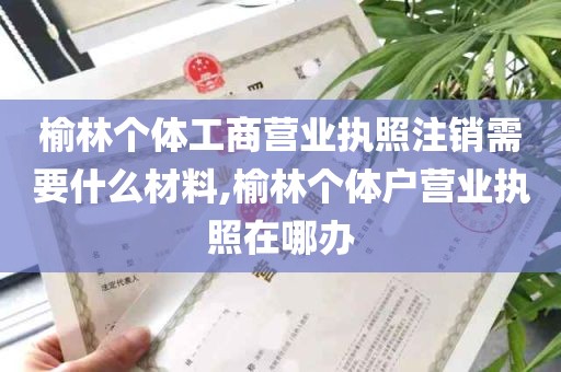 榆林个体工商营业执照注销需要什么材料,榆林个体户营业执照在哪办