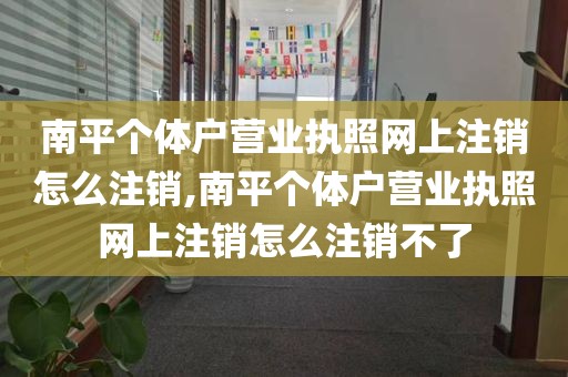 南平个体户营业执照网上注销怎么注销,南平个体户营业执照网上注销怎么注销不了