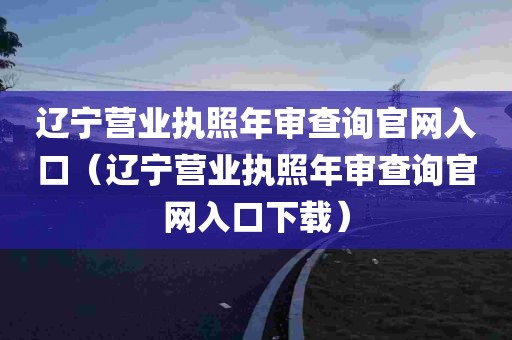 辽宁营业执照年审查询官网入口（辽宁营业执照年审查询官网入口下载）