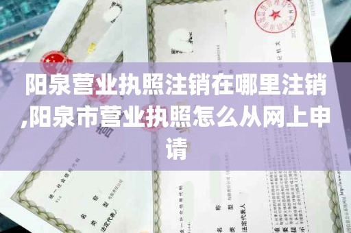 阳泉营业执照注销在哪里注销,阳泉市营业执照怎么从网上申请