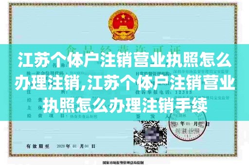 江苏个体户注销营业执照怎么办理注销,江苏个体户注销营业执照怎么办理注销手续