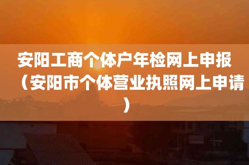 安阳工商个体户年检网上申报（安阳市个体营业执照网上申请）