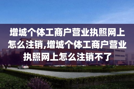 增城个体工商户营业执照网上怎么注销,增城个体工商户营业执照网上怎么注销不了