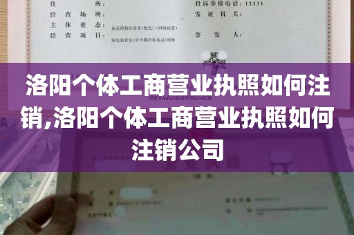 洛阳个体工商营业执照如何注销,洛阳个体工商营业执照如何注销公司