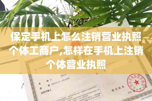 保定手机上怎么注销营业执照个体工商户,怎样在手机上注销个体营业执照