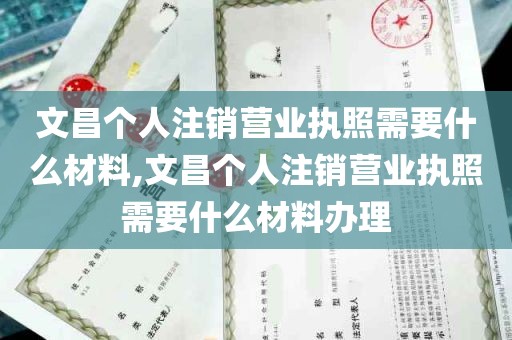 文昌个人注销营业执照需要什么材料,文昌个人注销营业执照需要什么材料办理