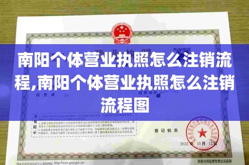 南阳个体营业执照怎么注销流程,南阳个体营业执照怎么注销流程图