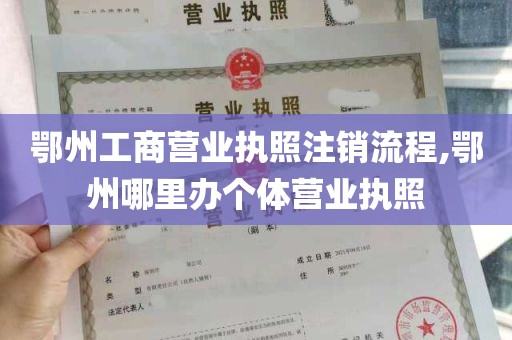 鄂州工商营业执照注销流程,鄂州哪里办个体营业执照