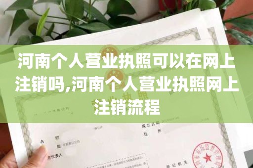 河南个人营业执照可以在网上注销吗,河南个人营业执照网上注销流程