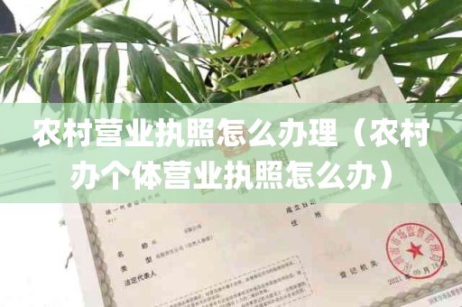 农村营业执照怎么办理（农村办个体营业执照怎么办）