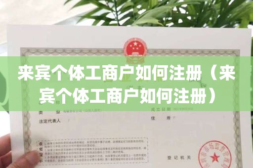 来宾个体工商户如何注册（来宾个体工商户如何注册）