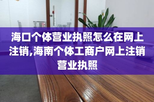 海口个体营业执照怎么在网上注销,海南个体工商户网上注销营业执照