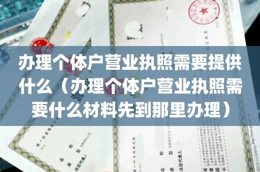 办理个体户营业执照需要提供什么（办理个体户营业执照需要什么材料先到那里办理）